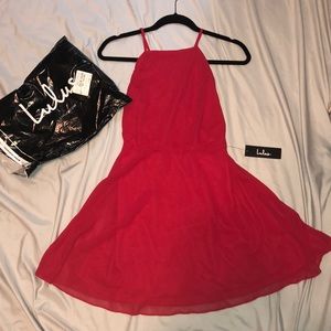 NWT Lulus Letter of Love Backless Skater Dress